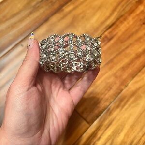 Crystal rhinestone cross cross formal prom bridal pageant bracelet. New!